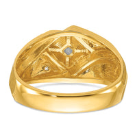 14k Two-Tone IBGoodman Men's Satin Diamond Complete Ring-B55223