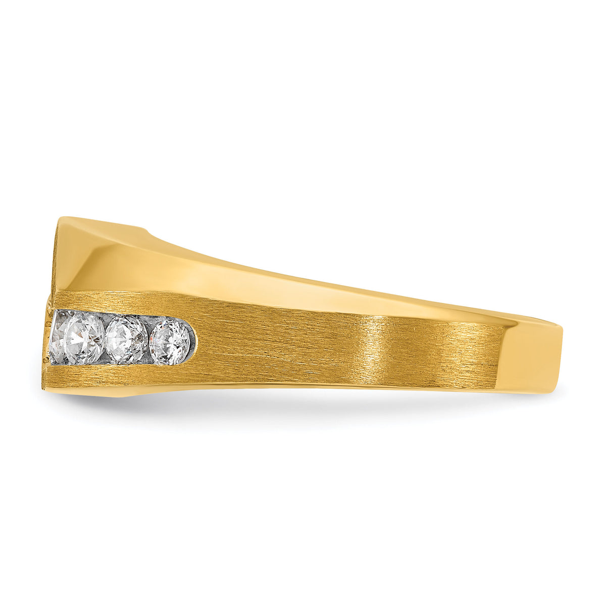 14k IBGoodman Men's Polished and Satin Diamond Ring-B55966