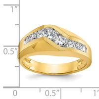 14k IBGoodman Men's Polished and Satin Diamond Ring-B55966