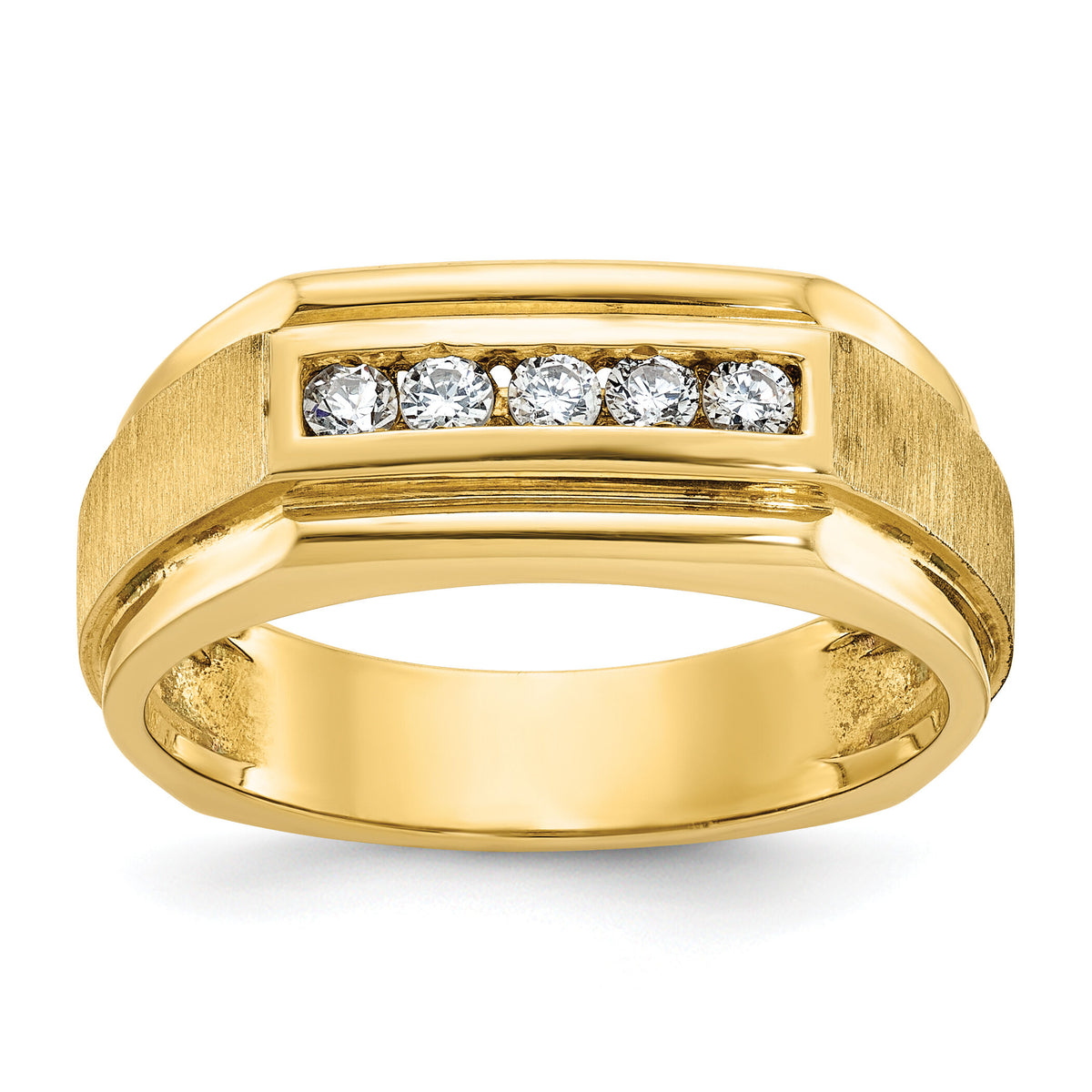 IBGoodman 14k Polished/Satin 5 Stone Men's Ring Mounting-B56116