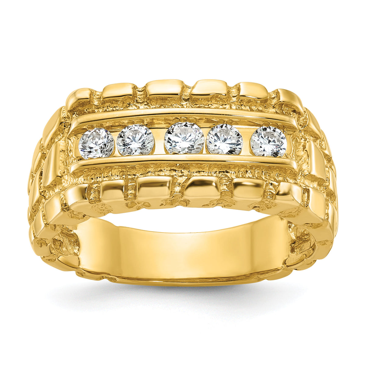 14k IBGoodman Men's Diamond Nugget Complete Ring-B56415