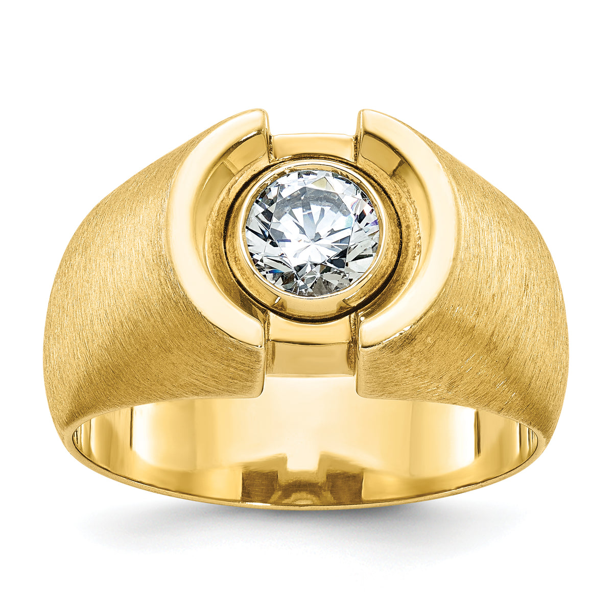 14k IBGoodman Men's Polished and Satin Diamond Ring Mounting-B56419-4Y