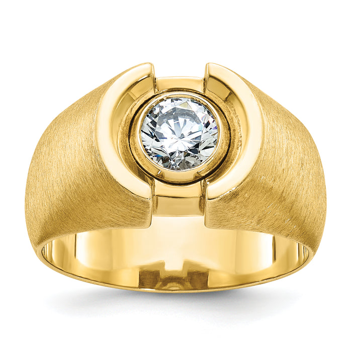 14k IBGoodman Men's Polished and Satin Diamond Ring Mounting-B56419-4Y