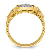 10ktt IBGoodman Men's Nugget Texture Blue Lodge Masonic Ring Mtg-B56456