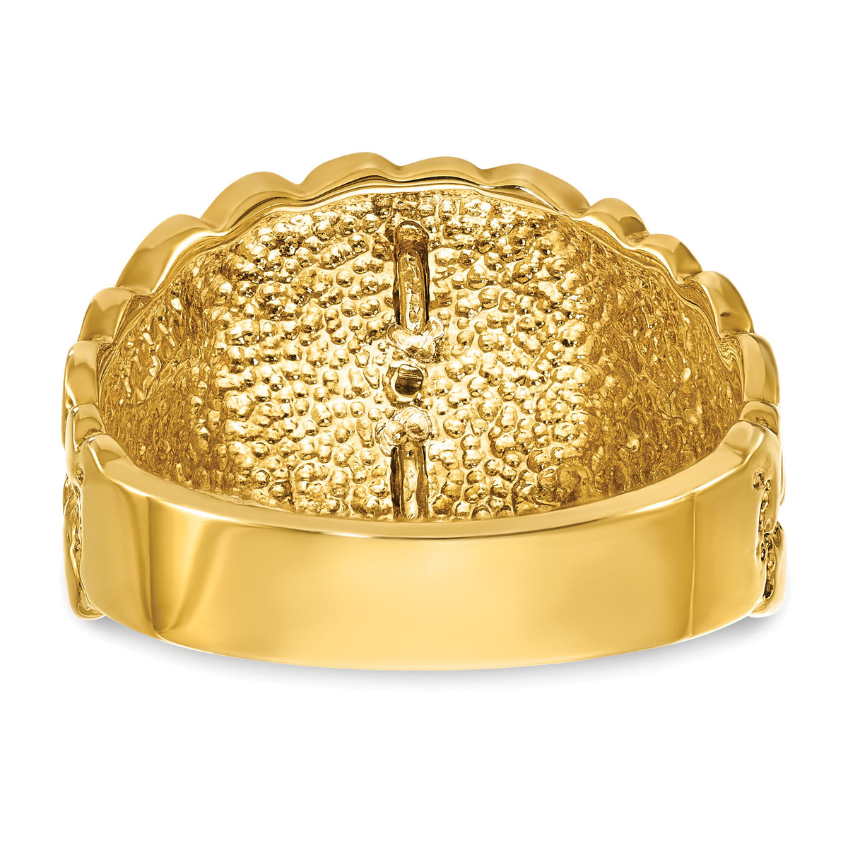 10ktt IBGoodman Men's Nugget Texture Blue Lodge Masonic Ring Mtg-B56456