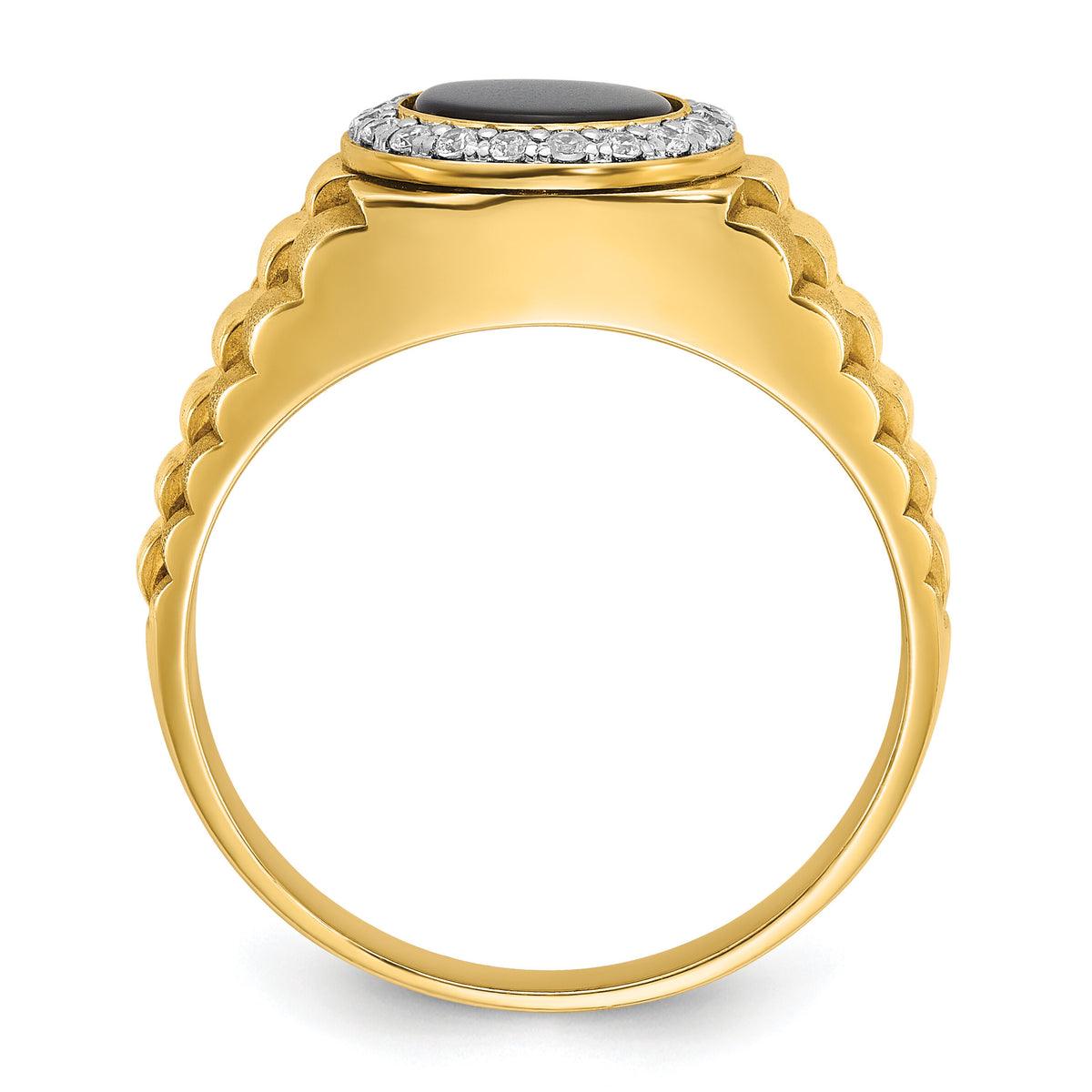 10k Two-tone IBGoodman Men's Onyx and Diamond Ring Mounting-B56510