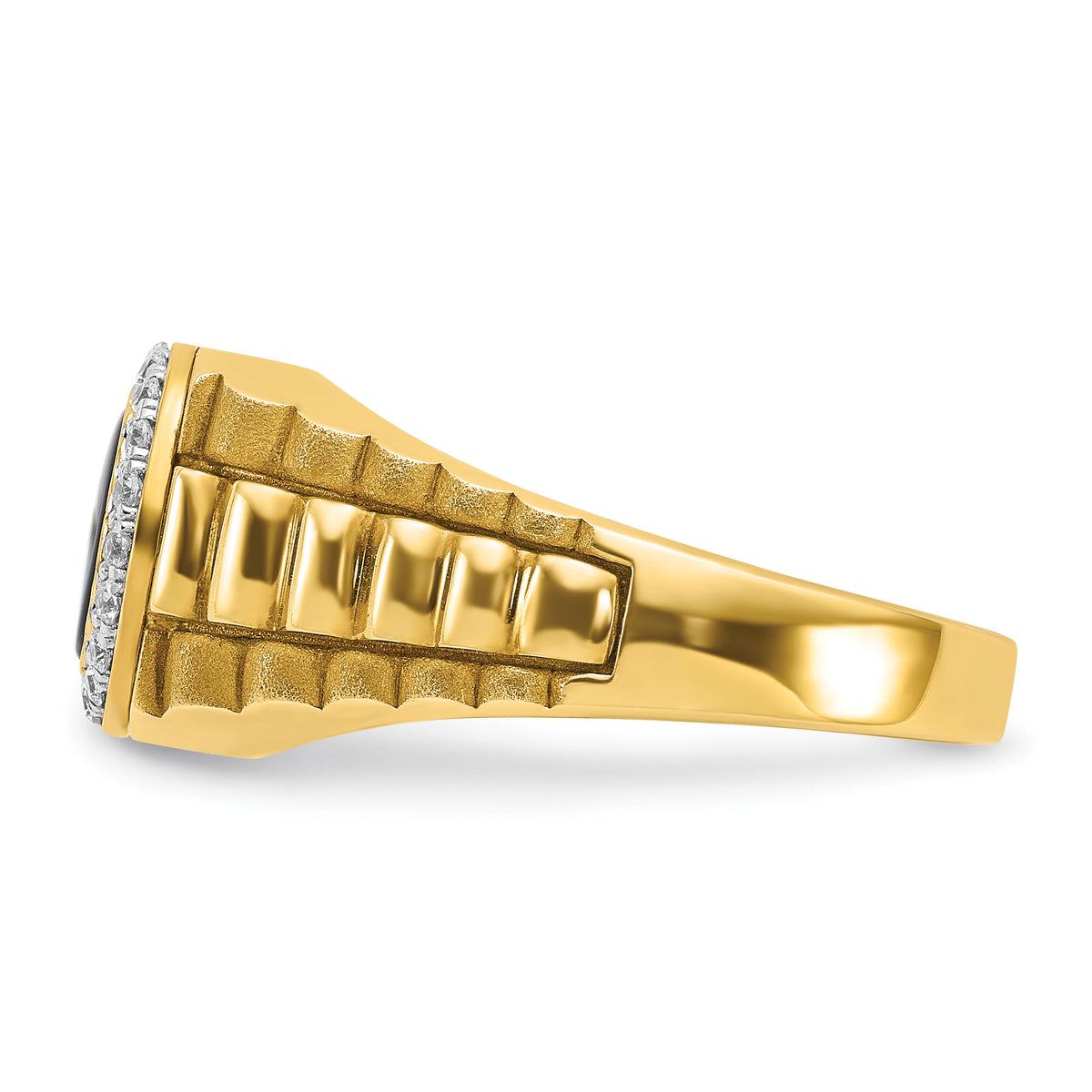 10k Two-tone IBGoodman Men's Onyx and Diamond Ring Mounting-B56510