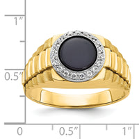 10k Two-tone IBGoodman Men's Onyx and Diamond Ring Mounting-B56510
