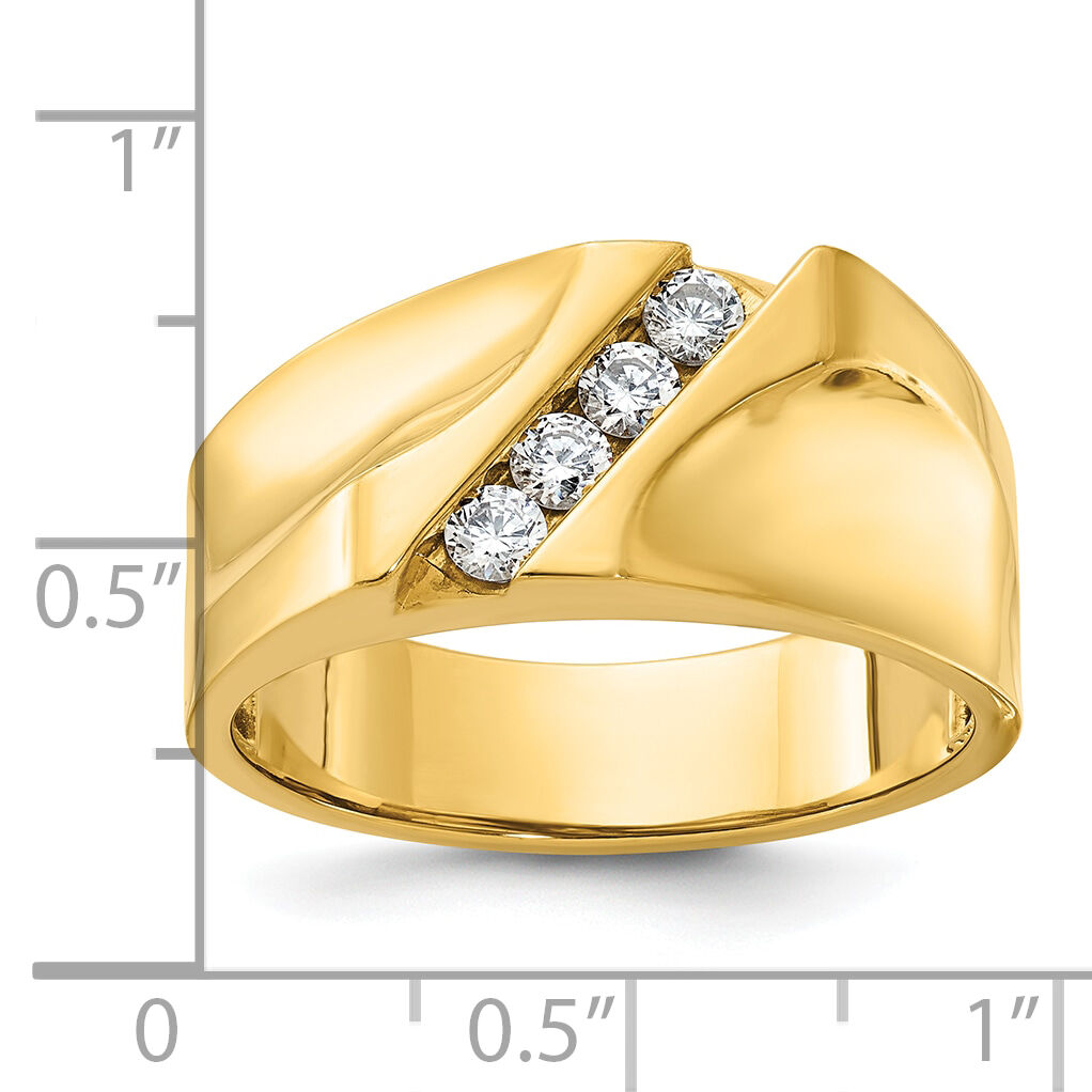 14k IBGoodman Men's Polished 4-Stone Diamond Ring-B56530