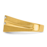 10k IBGoodman Men's Polished Satin and Grooved Ring Mounting-B56552