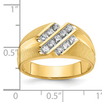 10k IBGoodman Men's Polished Satin and Grooved Ring Mounting-B56552
