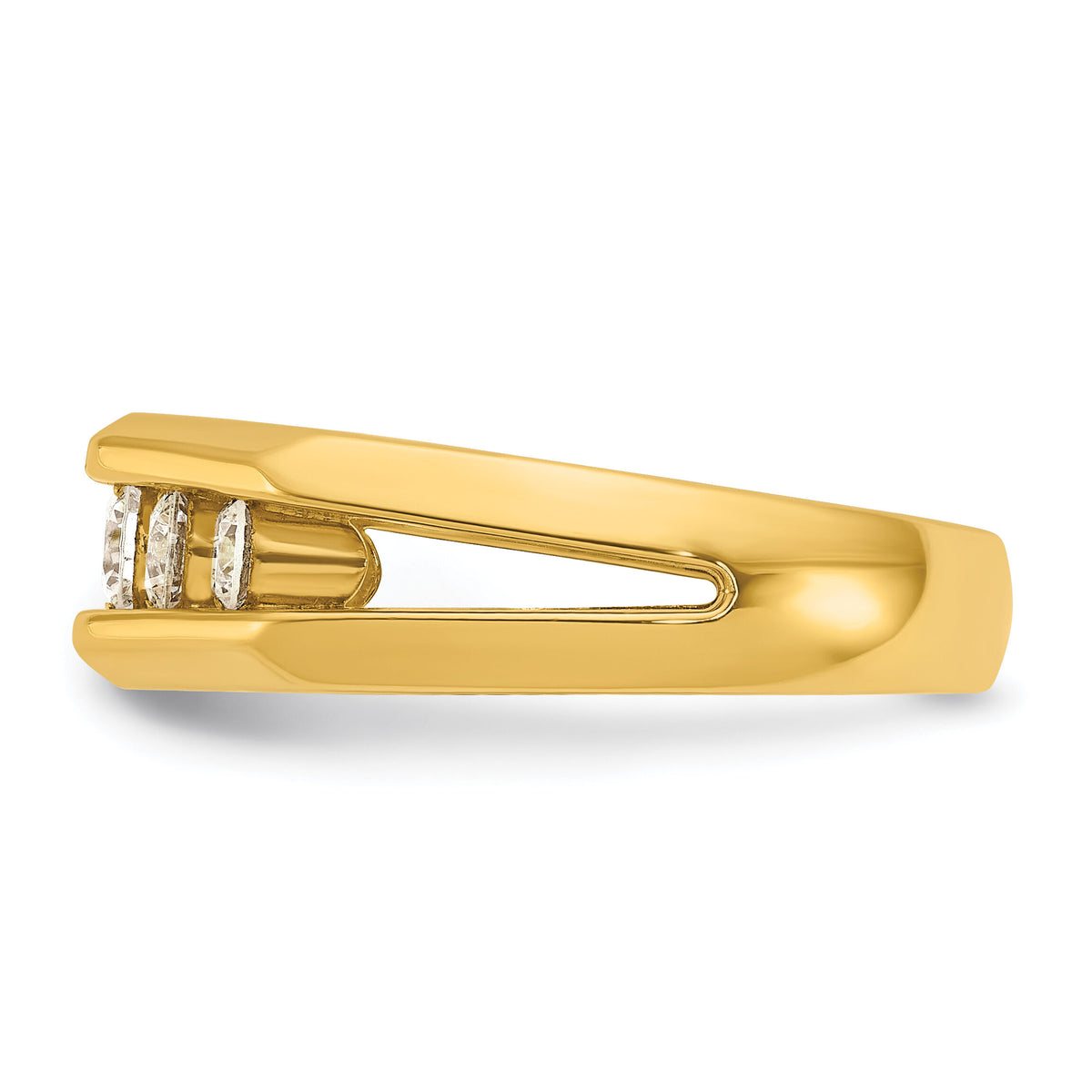 14k IBGoodman Men's Polished Cut-Out 5-Stone Diamond Ring-B56622