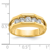 14k IBGoodman Men's Polished Cut-Out 5-Stone Diamond Ring-B56622
