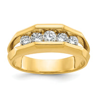 14k IBGoodman Men's Polished Cut-Out 5-Stone Diamond Ring-B56622