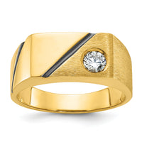 10k IBGoodman Men's Polished and Satin Diamond Ring Mounting-B56625