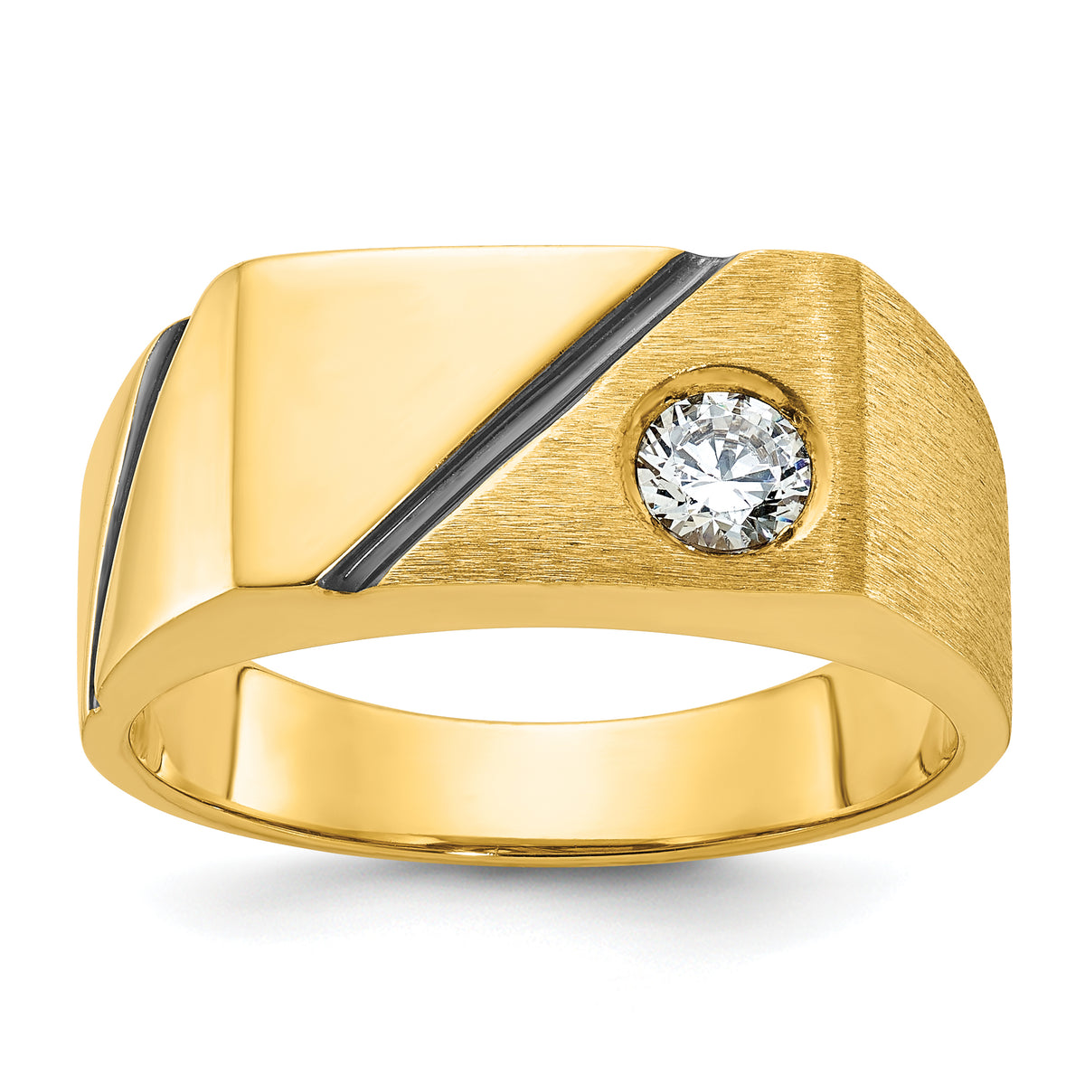 10k IBGoodman Men's Polished and Satin Diamond Ring Mounting-B56625-0Y