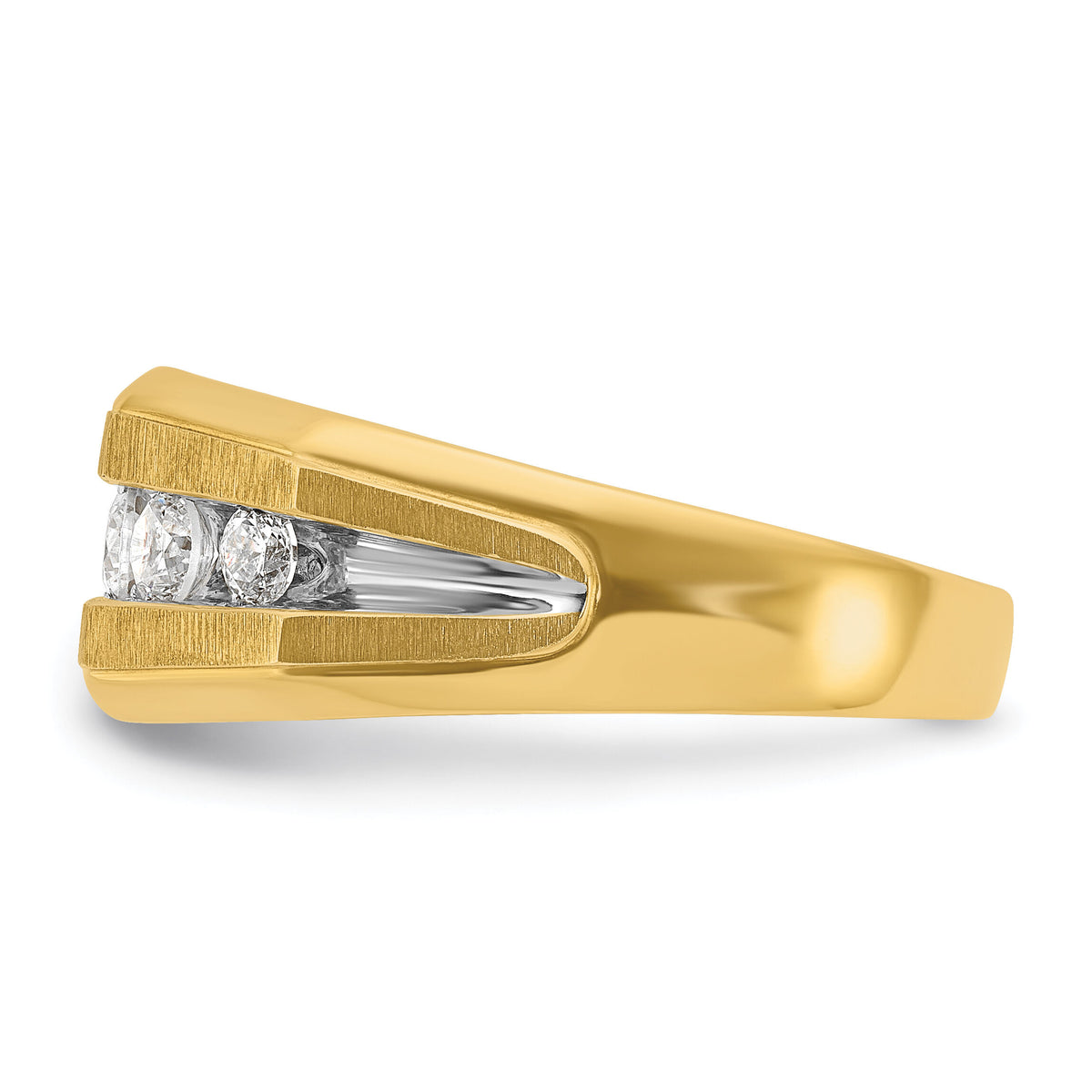 14k w/ White RH IBGoodman Men's Polished/Satin 5-Stone Diamond Ring-B56684