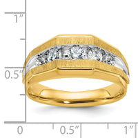 14k w/ White RH IBGoodman Men's Polished/Satin 5-Stone Diamond Ring-B56684