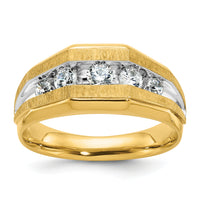 14k w/ White RH IBGoodman Men's Polished/Satin 5-Stone Diamond Ring-B56684