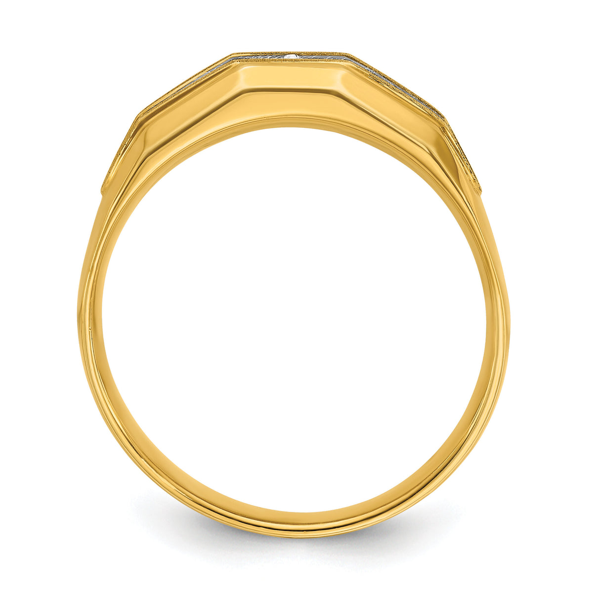 14k w/ White RH IBGoodman Men's Polished/Satin 5-Stone Diamond Ring-B56685