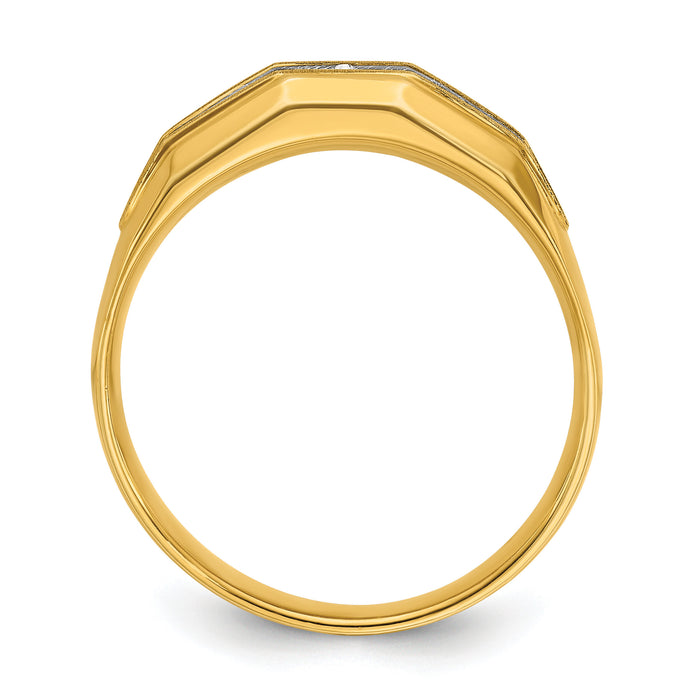 14k w/ White RH IBGoodman Men's Polished/Satin 5-Stone Diamond Ring-B56685