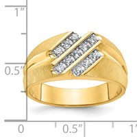 10k IBGoodman Men's Polished Satin and Grooved Ring Mounting-B56689