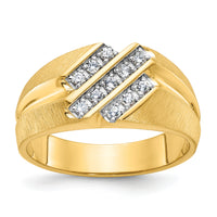 10k IBGoodman Men's Polished Satin and Grooved Ring Mounting-B56689