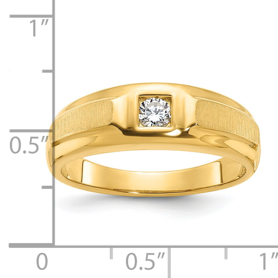 10k IBGoodman Men's Polished and Satin Diamond Complete Ring-B56698