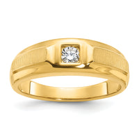 10k IBGoodman Men's Polished and Satin Diamond Complete Ring-B56698