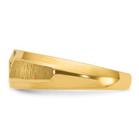 14k IBGoodman Men's Polished and Satin 3-Stone Diamond Ring-B56699