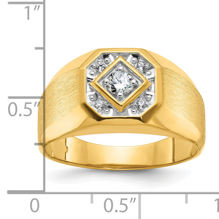10k IBGoodman Men's Polished and Satin Diamond Ring Mounting-B56711