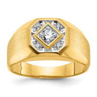 10k IBGoodman Men's Polished and Satin Diamond Ring Mounting-B56711