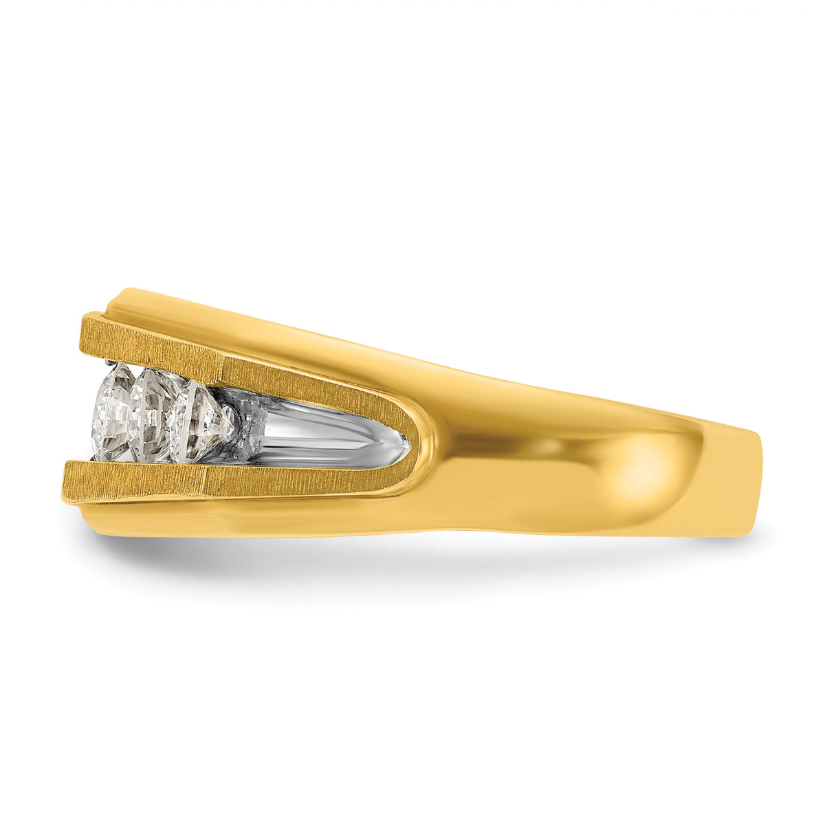 14k w/ White RH IBGoodman Men's Polished/Satin 5-Stone Diamond Ring-B56716
