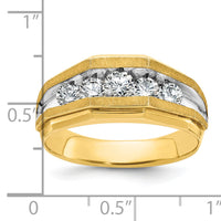 14k w/ White RH IBGoodman Men's Polished/Satin 5-Stone Diamond Ring-B56716