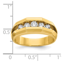 IBGoodman 14k Men's Polished Cut-Out 5-Stone 1/2 Carat AA Quality Diamond Ring-B56718-4YAA