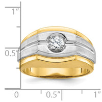 14k Two-tone IBGoodman Men's Polished and Satin 1/3 carat Diamond Complete Ring-B56770-4YWAA