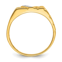 14k .02 ct Lab Grown Diamond VS/SI+ G+ Textured Men's Nugget Ring-B56785