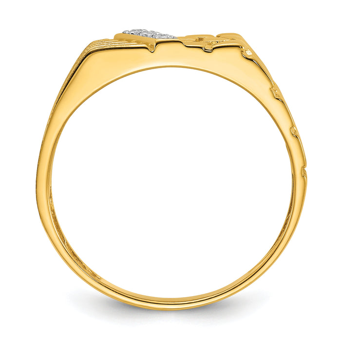 14k .02 ct Lab Grown Diamond VS/SI+ G+ Textured Men's Nugget Ring-B56785