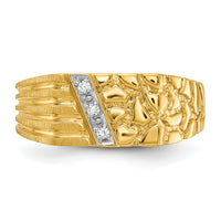 14k .02 ct Lab Grown Diamond VS/SI+ G+ Textured Men's Nugget Ring-B56785
