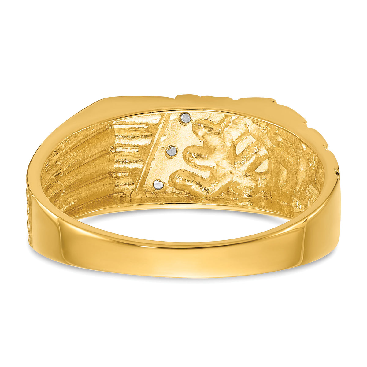 14k .02 ct Lab Grown Diamond VS/SI+ G+ Textured Men's Nugget Ring-B56785