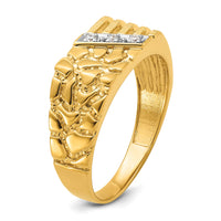 14k .02 ct Lab Grown Diamond VS/SI+ G+ Textured Men's Nugget Ring-B56785