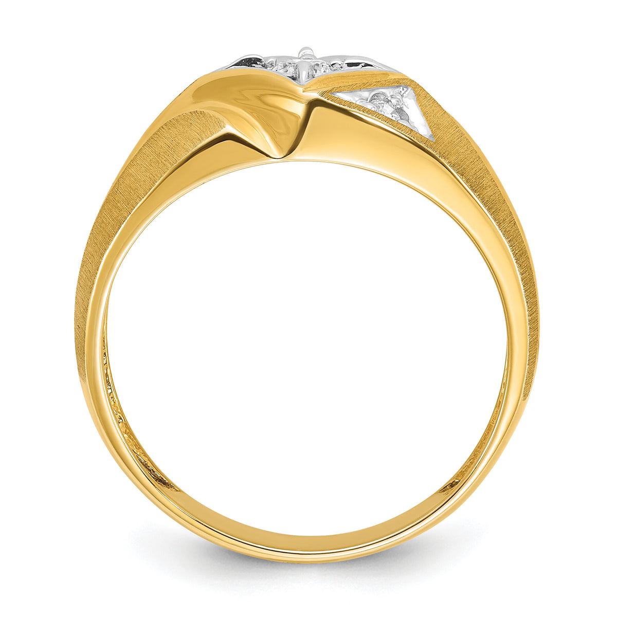 14k with White Rhodium 1/5 ct Lab Grown Dia VS/SI+ G+ Comp Men's Ring-B56827