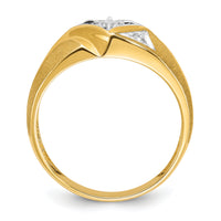 14k with White Rhodium 1/5 ct Lab Grown Dia VS/SI+ G+ Comp Men's Ring-B56827