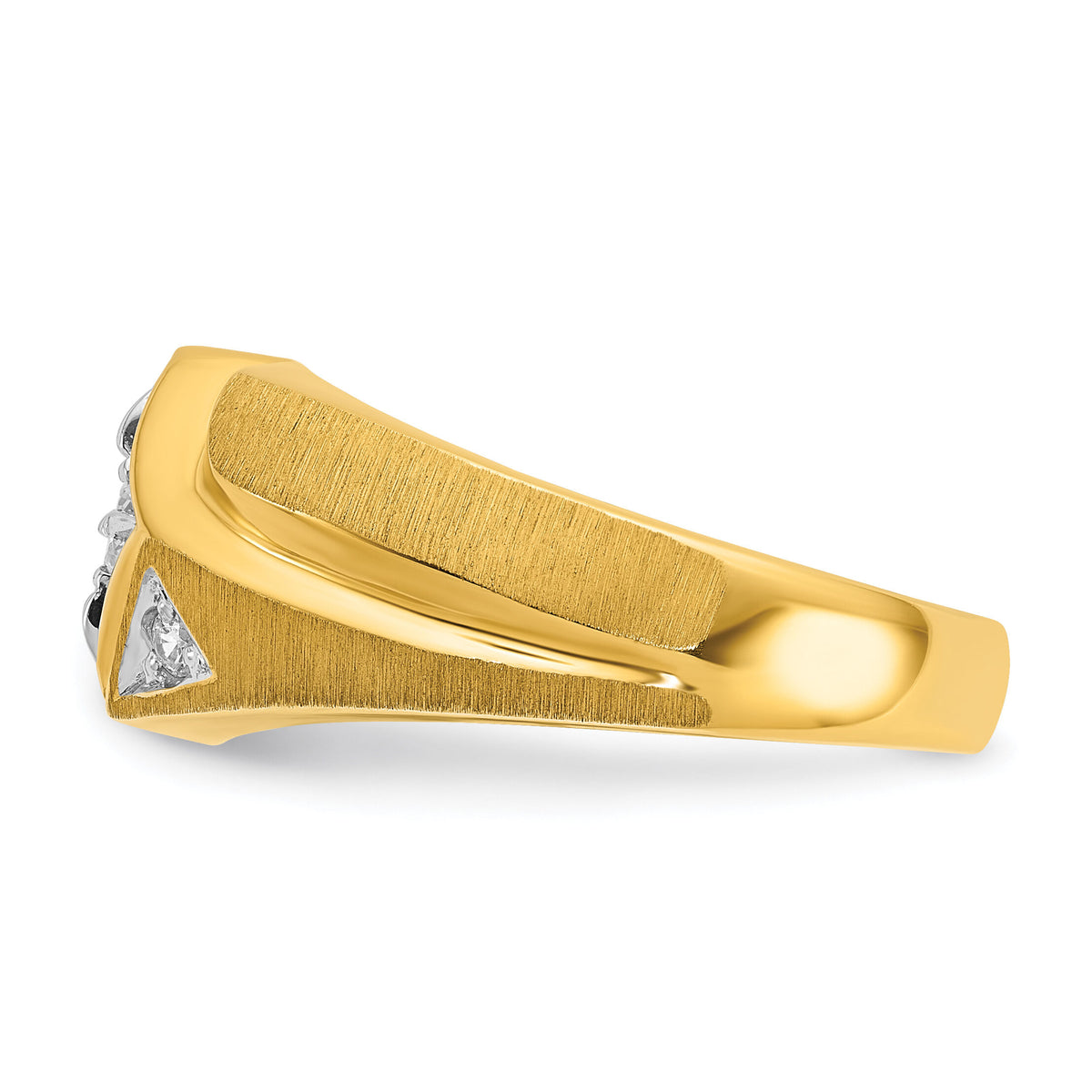 14k with White Rhodium 1/5 ct Lab Grown Dia VS/SI+ G+ Comp Men's Ring-B56827