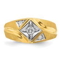 14k with White Rhodium 1/5 ct Lab Grown Dia VS/SI+ G+ Comp Men's Ring-B56827
