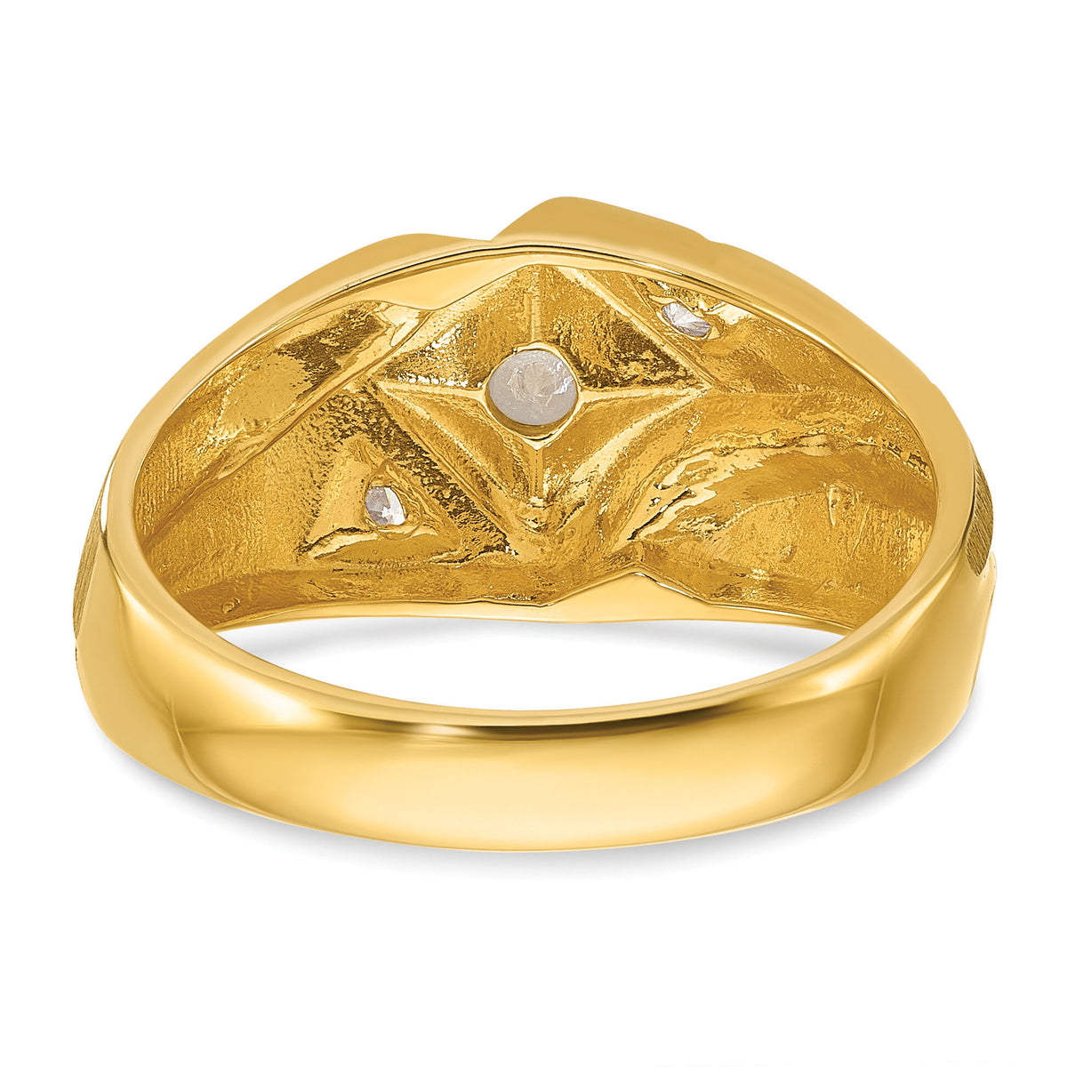 14k with White Rhodium 1/5 ct Lab Grown Dia VS/SI+ G+ Comp Men's Ring-B56827