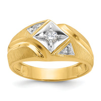 14k with White Rhodium 1/5 ct Lab Grown Dia VS/SI+ G+ Comp Men's Ring-B56827