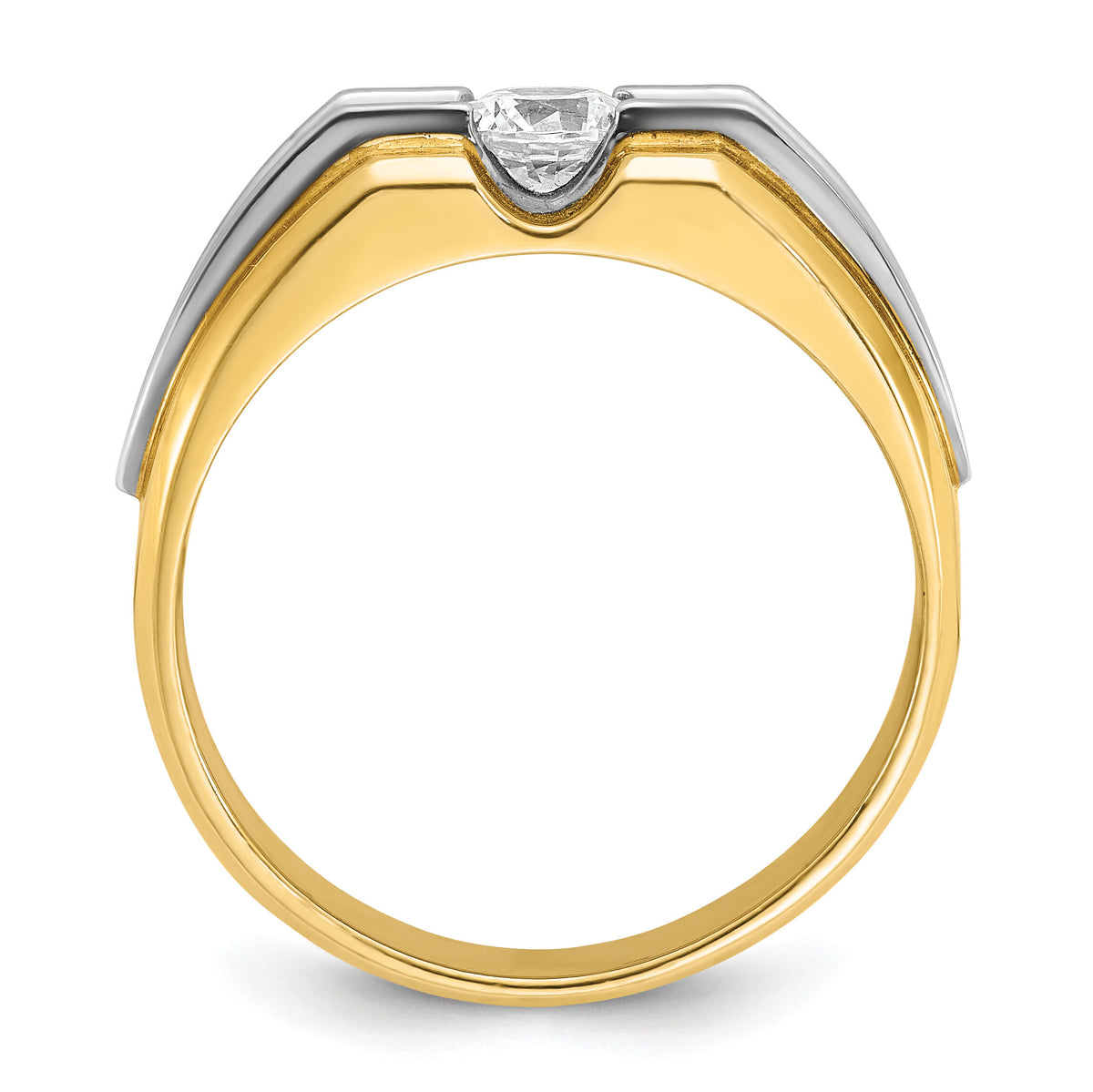 14k Two-tone 1/2 ct Lab Grown Diamond VS/SI+ G+ Complete Men's Ring-B56841
