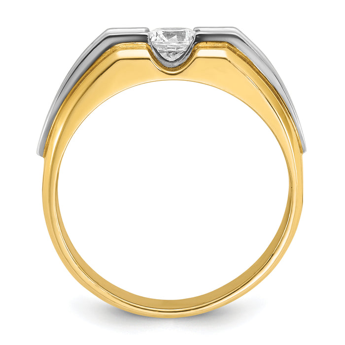 14k Two-tone 1/2 ct Lab Grown Diamond VS/SI+ G+ Complete Men's Ring-B56841