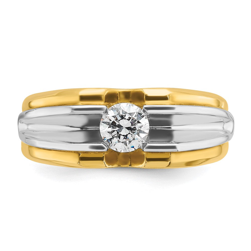 14k Two-tone IBGoodman Men's 1/2 carat Diamond Complete Ring-B56841-4YWAA